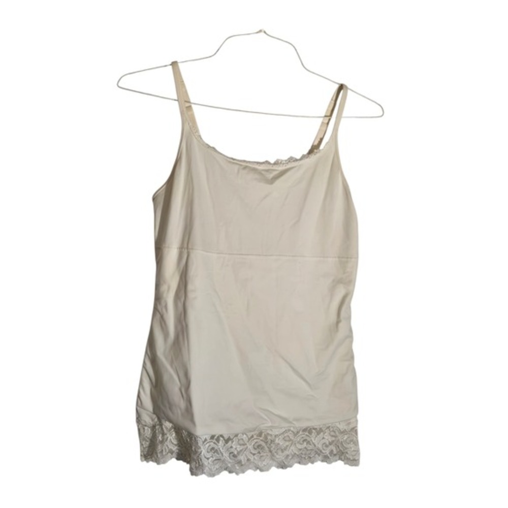 Sweet Nothings Womens 2XL White Lace Trim Camisole‎ Tank Top Slip